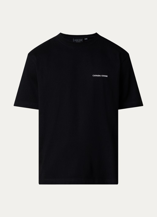 Canada Goose Novo T-shirt met logo- en backprint - voorkant 3 zwart