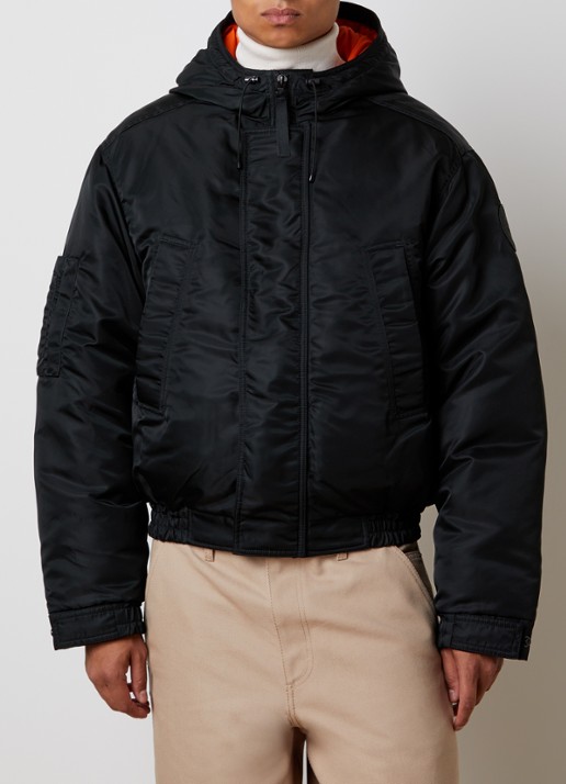Canada Goose Windrow gewatteerd bomberjack met donsvulling en capuchon - detail 3 bronsgroen