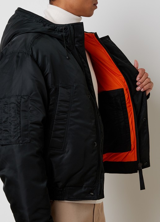 Canada Goose Windrow gewatteerd bomberjack met donsvulling en capuchon - detail 4 bronsgroen