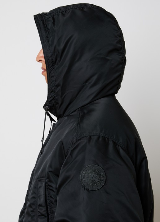 Canada Goose Windrow gewatteerd bomberjack met donsvulling en capuchon - detail 5 bronsgroen