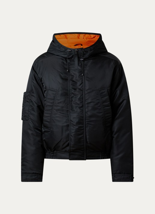 Canada Goose Windrow gewatteerd bomberjack met donsvulling en capuchon - voorkant bronsgroen