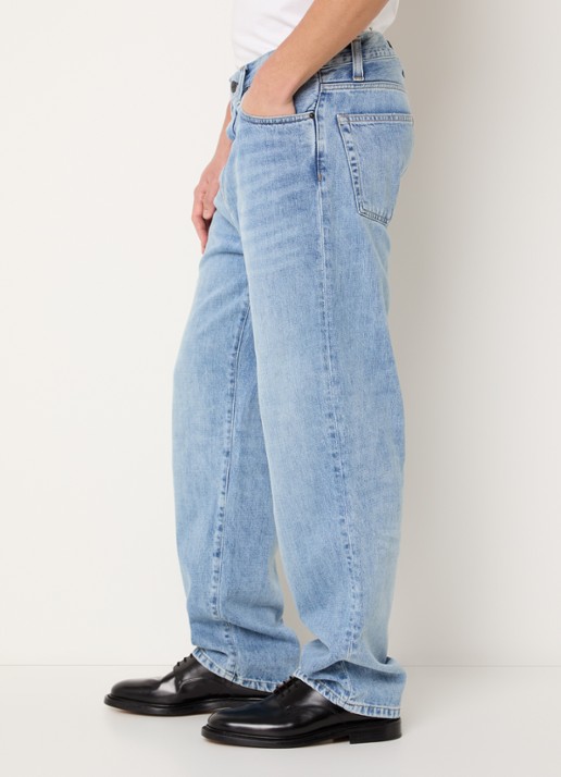 Carhartt WIP Aaron straight leg jeans met lichte wassing - detail 4 lichtblauw