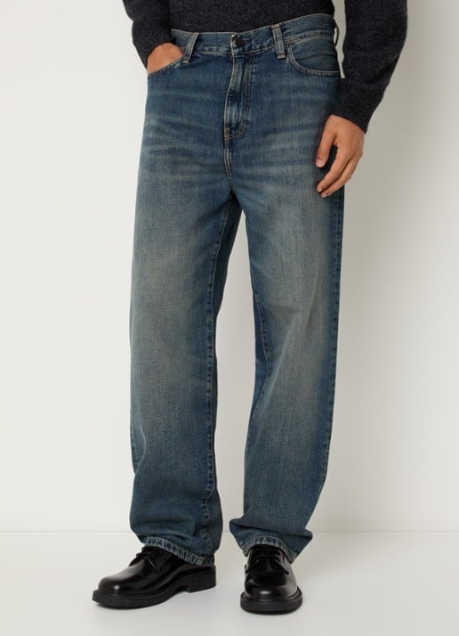 Carhartt WIP Aaron wide leg jeans met donkere wassing