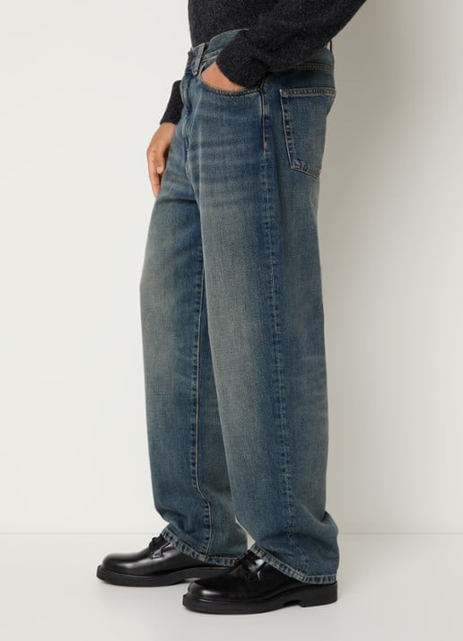 Carhartt WIP Aaron wide leg jeans met donkere wassing - detail 2 indigo