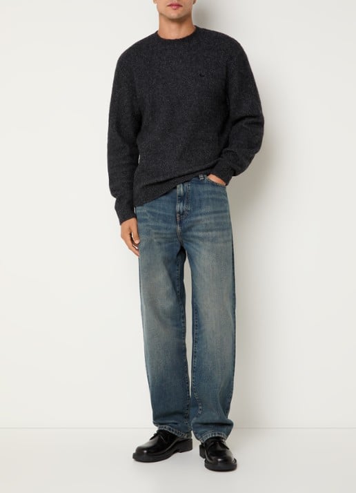 Carhartt WIP Aaron wide leg jeans met donkere wassing - voorkant 5 indigo