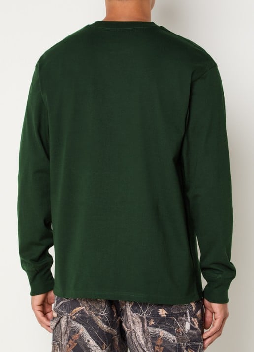 Carhartt WIP American Script long sleeve met logo - achterkant 4 zwart