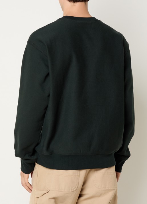 Carhartt WIP American Script sweater met logoborduring - achterkant donkergroen