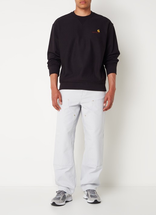 Carhartt WIP American sweater met logoborduring - voorkant 4 zwart