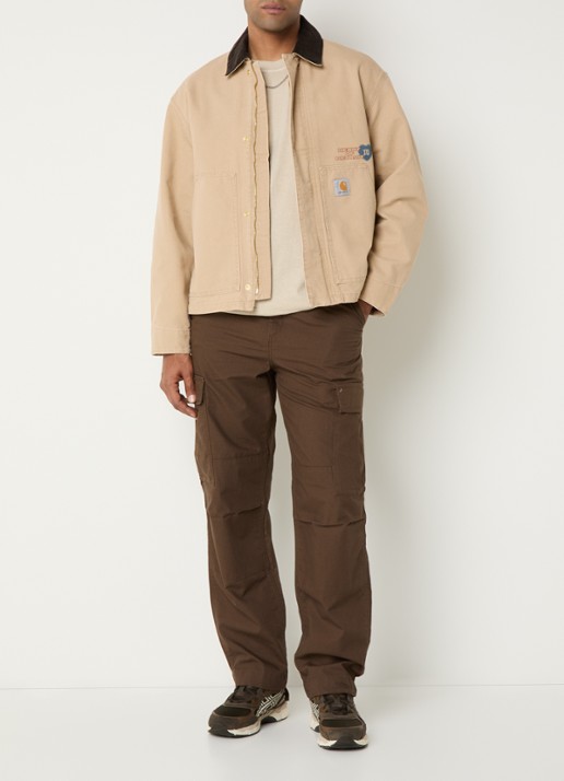 Carhartt WIP Arcan jack met front- en backprint - voorkant 2 beige