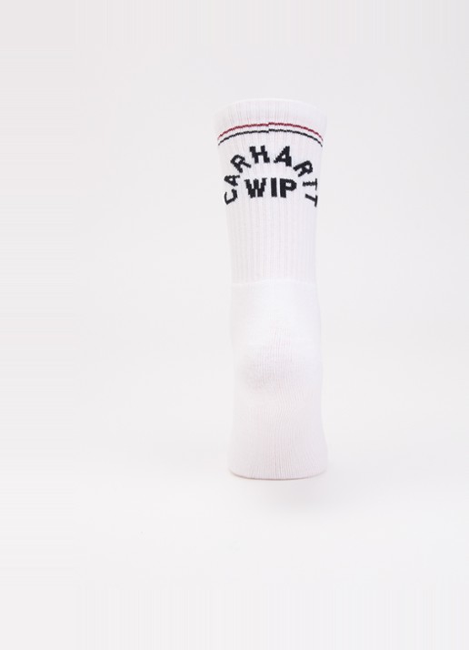 Carhartt WIP Arch Script sportsokken in katoenblend met logo - voorkant 3 wit