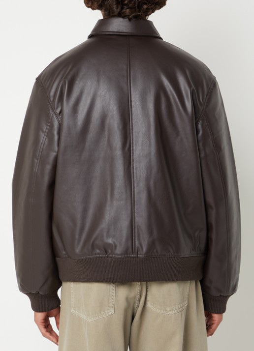 Carhartt WIP Arizona jack van imitatieleer - achterkant 4 donkerbruin