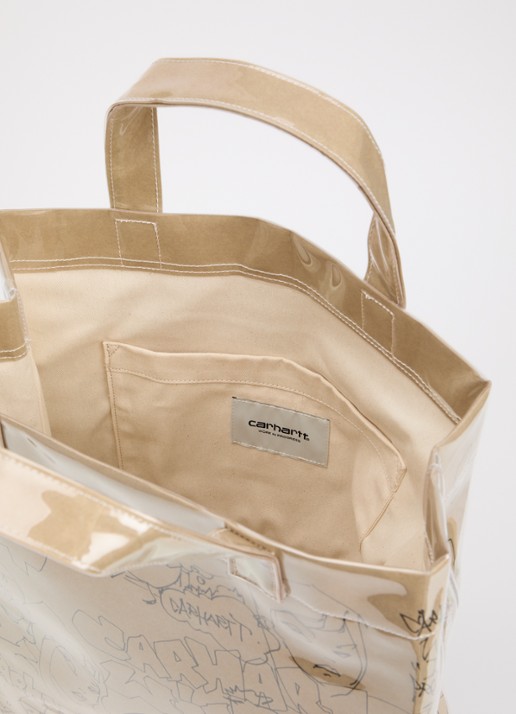 Carhartt WIP Blinkerfluid Paper shopper met print - detail 2 lichtbruin