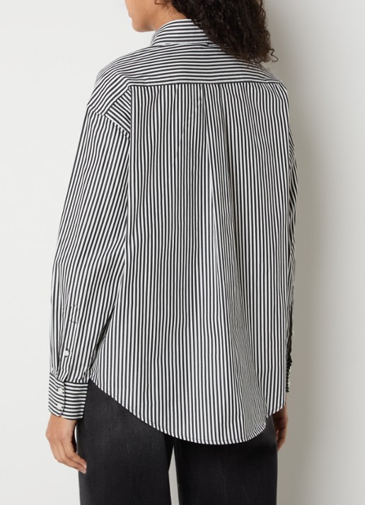 Carhartt WIP Blouse met streepprint - achterkant zwart