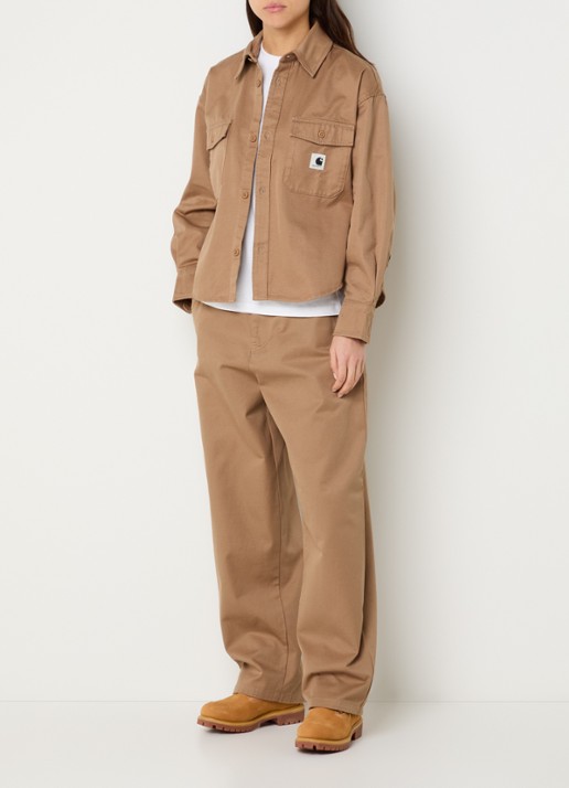 Carhartt WIP Brady high waist loose fit broek met steekzakken - voorkant 2 camel