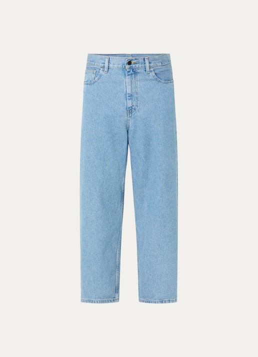 Carhartt WIP Brandon high waist wide leg jeans met steekzakken - voorkant lichtblauw