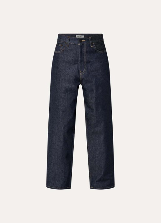 Carhartt WIP Brandon high waist wide leg jeans met steekzakken - voorkant 2 donkerblauw