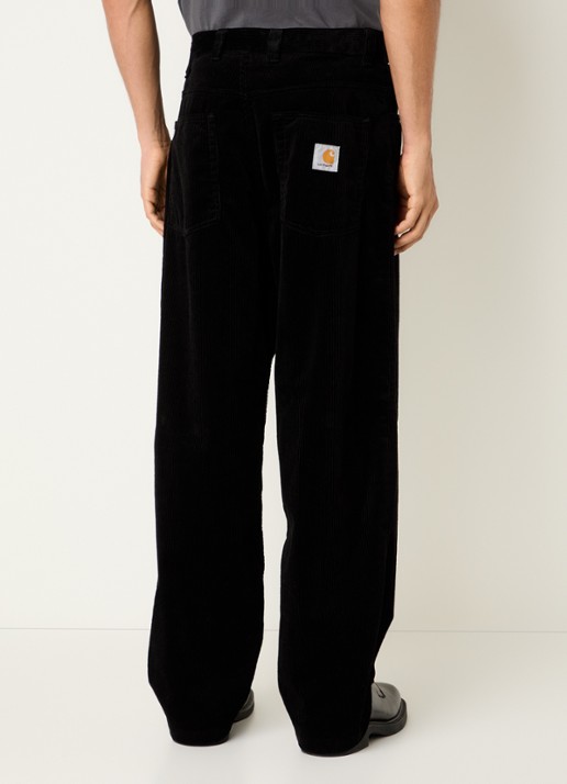 Carhartt WIP Brandon loose fit broek van corduroy met steekzakken - achterkant zwart