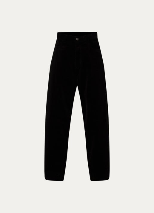 Carhartt WIP Brandon loose fit broek van corduroy met steekzakken - voorkant 2 zwart