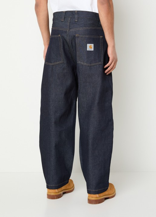 Carhartt WIP Brandon tapered fit jeans met donkere wassing - achterkant indigo