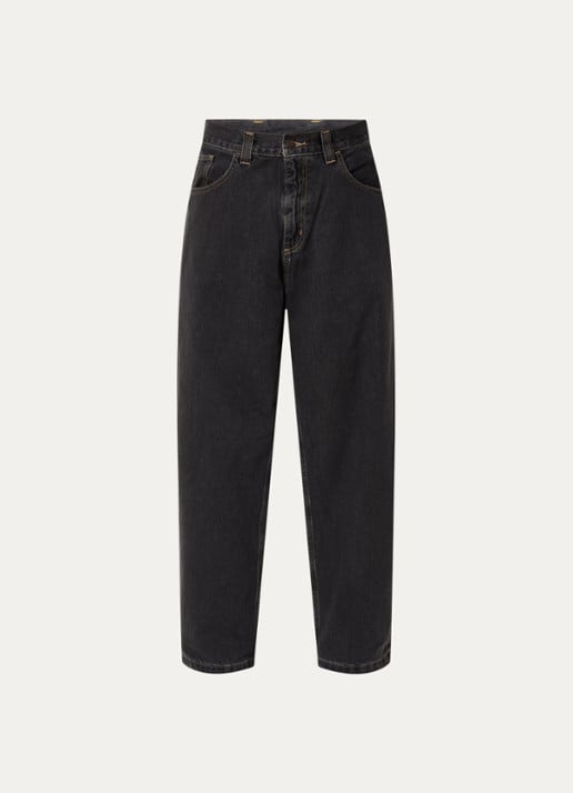 Carhartt WIP Brandon wide leg jeans met steekzakken - voorkant 2 zwart
