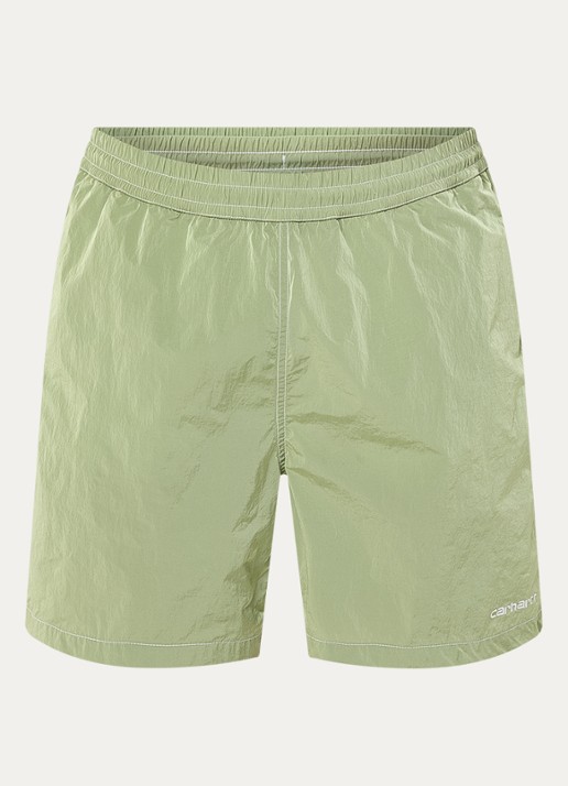 Carhartt WIP Canby zwemshorts met steekzakken en logo - voorkant 3 lichtgroen