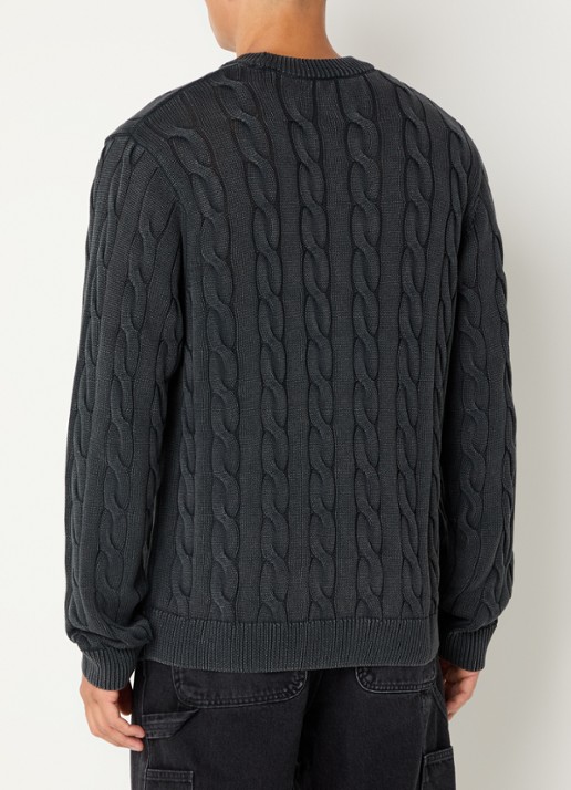 Carhartt WIP Carter kabelgebreide trui - achterkant 4 donkergrijs