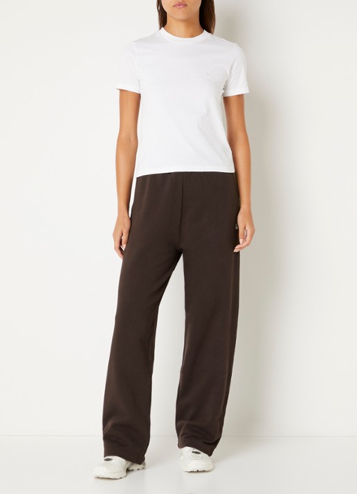 Carhartt WIP Cassie high waist straight fit joggingbroek met steekzakken - voorkant 4 kastanjebruin