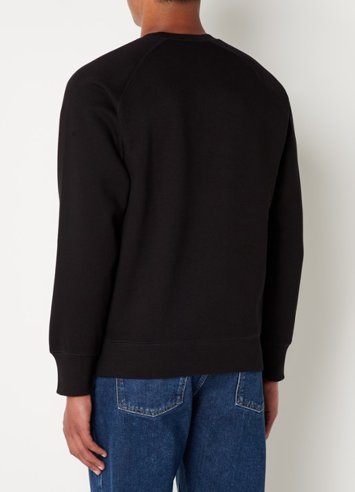 Carhartt WIP Chase sweater met logo - achterkant 3 zwart