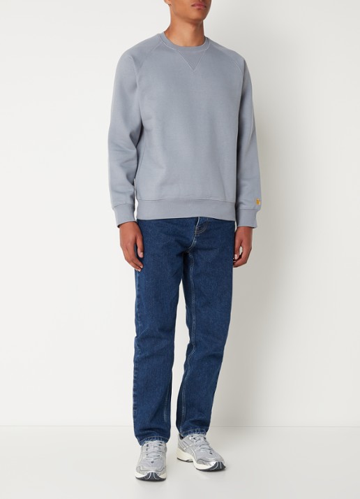 Carhartt WIP Chase sweater met logo - voorkant 4 grijs