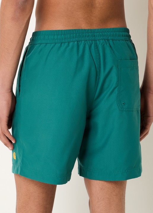 Carhartt WIP Chase zwemshorts met steekzakken en logo - achterkant 4 zeegroen