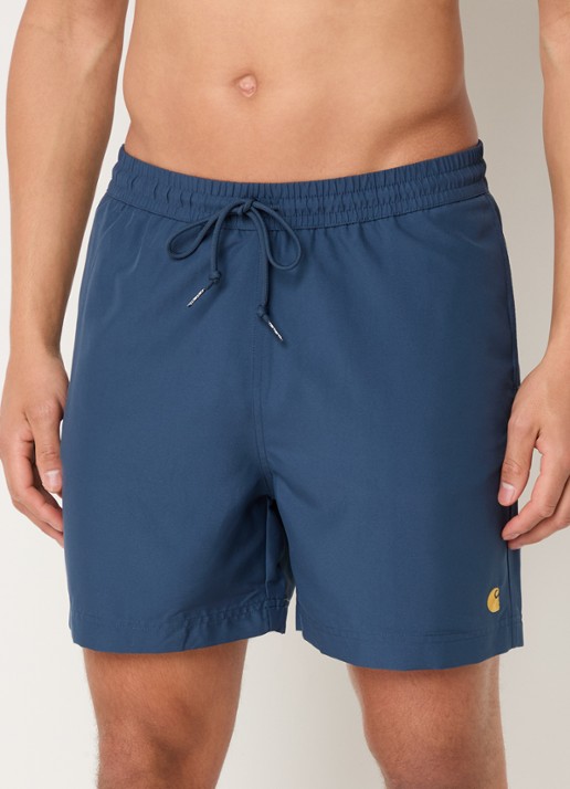 Carhartt WIP Chase zwemshorts met steekzakken en logo - detail 3 donkerblauw