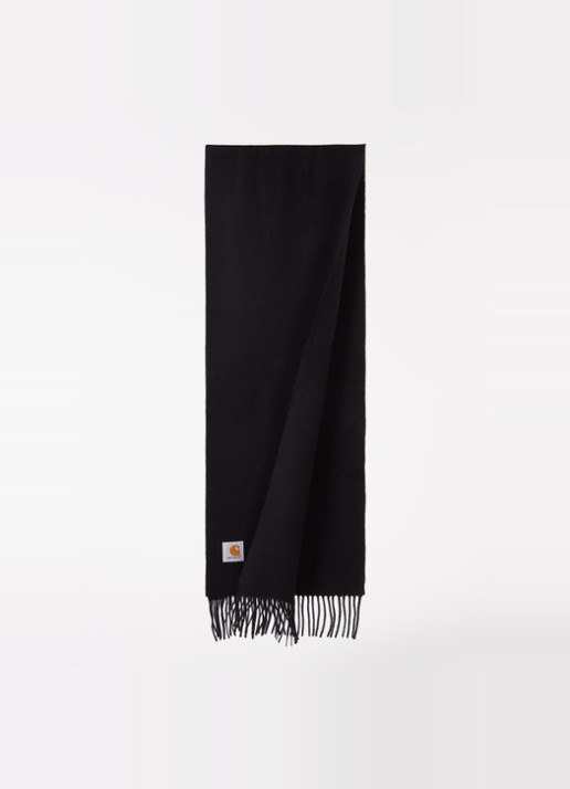 Carhartt WIP Clan sjaal van wol 180 x 30 cm  - voorkant 2 zwart