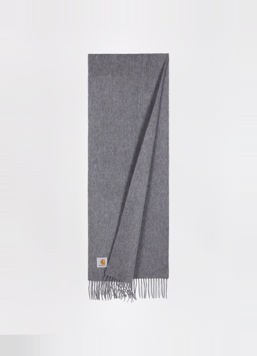 Carhartt WIP Clan sjaal van wol 180 x 30 cm  - detail 2 donkergrijs
