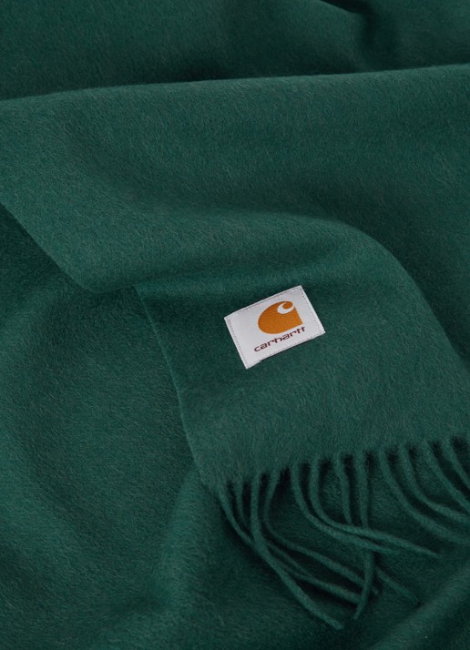 Carhartt WIP Clan sjaal van wol 180 x 30 cm  - detail donkergroen