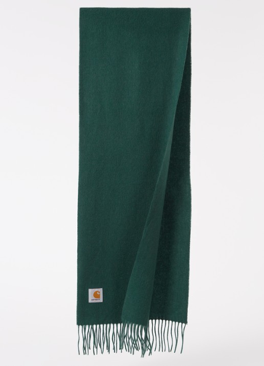 Carhartt WIP Clan sjaal van wol 180 x 30 cm  - voorkant 3 donkergroen