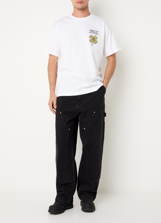 Carhartt WIP Clover T-shirt met print - voorkant 4 wit