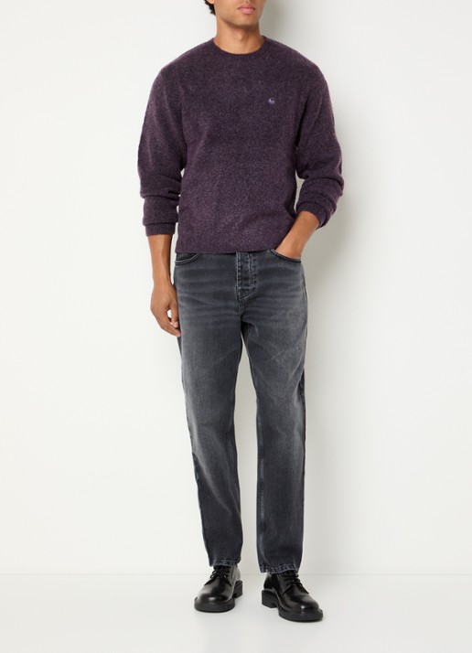 Carhartt WIP Curtis grofgebreide trui in wolblend met ronde hals - voorkant 2 paars