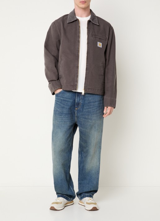 Carhartt WIP Detroit jack met details van corduroy - voorkant 3 taupe