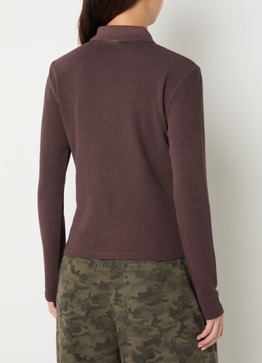 Carhartt WIP Dora regular fit polo met structuur - achterkant 2 bruin