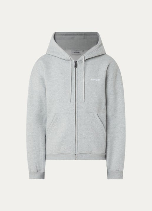 Carhartt WIP Ebbert sweatvest met logoborduring - voorkant 4 grijs