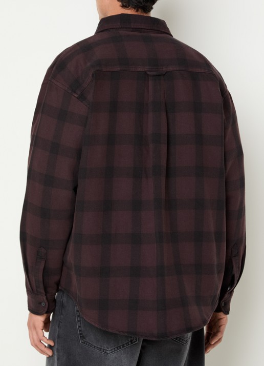 Carhartt WIP Edmands regular fit overshirt met ruitdessin - achterkant 4 kastanjebruin