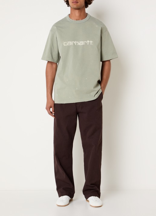 Carhartt WIP Floyde straight fit broek met steekzakken - voorkant 3 bruin