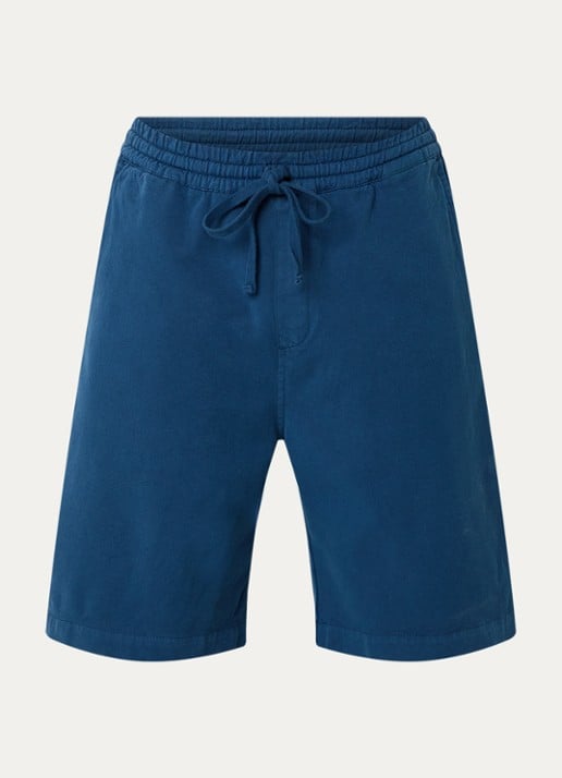 Carhartt WIP Floyde straight fit korte broek met steekzakken - voorkant indigo