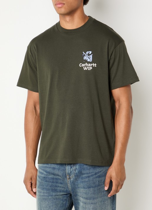 Carhartt WIP Grape Picker T-shirt met logo- en backprint - achterkant 3 groen