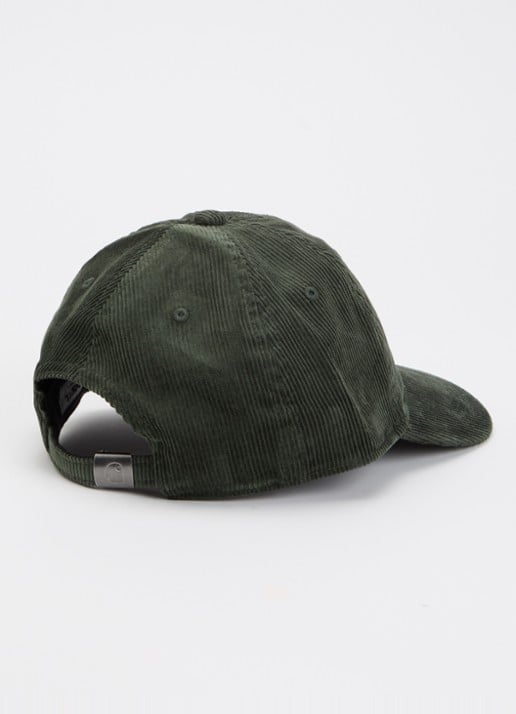 Carhartt WIP Harlem pet van corduroy met logo - detail 2 legergroen