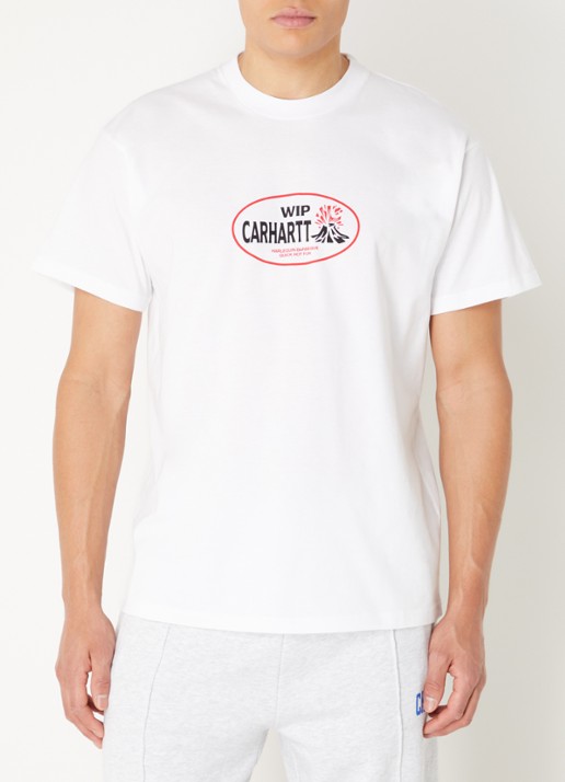 Carhartt WIP Harlequin BBQ T-shirt met logo- en backprint - achterkant 4 wit