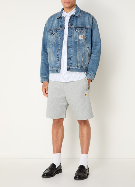 Carhartt WIP Helston spijkerjas met destroyed afwerking - voorkant 3 indigo