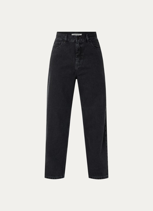 Carhartt WIP High waist straight leg jeans met gekleurde wassing - voorkant antraciet