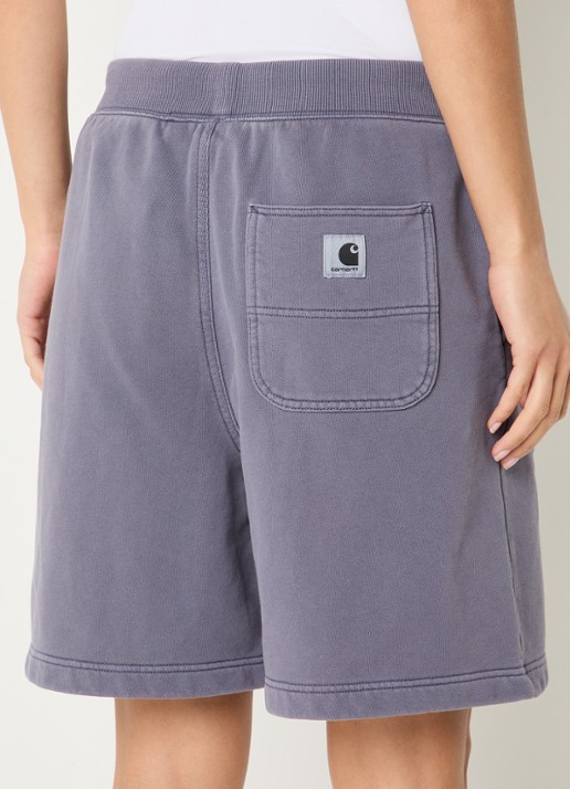 Carhartt WIP Hoggard straight fit korte joggingbroek met trekkoord  - achterkant paars
