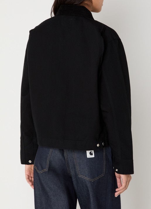 Carhartt WIP Jack met details van corduroy en steekzakken - achterkant zwart